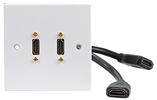 PRO SIGNAL 1 Gang HDMI Wall Plate – Dual HDMI Sockets, Plug & Play – White Faceplate, HDMI 1.4 Compliant – PELR0098