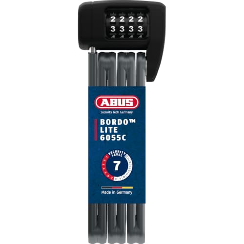 ABUS Faltschloss Bordo Lite 6055C SH - mit Halterung und Zahlencode - Extra-leichtes Zahlenschloss aus Spezialstahl - ABUS-Sicherheitslevel 7 - 85 cm 
