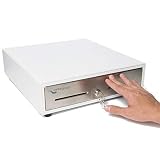 Certus Global Manual Push Open Cash Drawer with Ringing Bell, 4 Bill Slots/5 Coin Trays 13" Inches Wide (Crisp White)