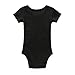 Owlivia Organic Cotton Baby Boy Girl Short Sleeve Bodysuit (Size 0-18 Months) (3-6 Months, Black)