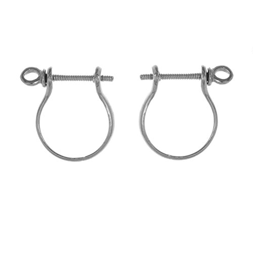 925 Sterling Silver Mariners 3-D Shackle Screwith Earrings (Pair), 1mm Thick Screwith Post