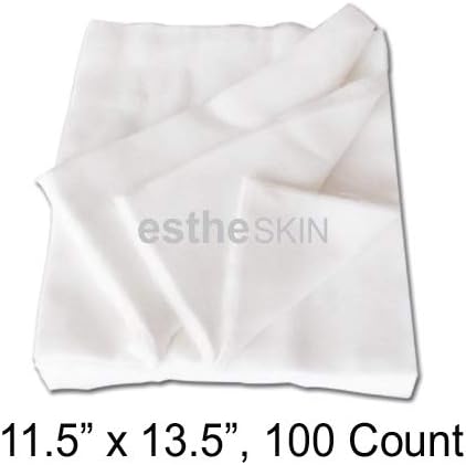 100% Cotton Pure White Cutting Gauze for Professional Facial Treatment and More, 11.5"x13.5", 100 Count (1 Pack)