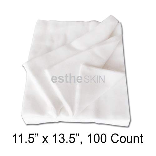 100% Cotton Pure White Cutting Gauze for Professional Facial Treatment and More, 11.5"x13.5", 100 Count (1 Pack)