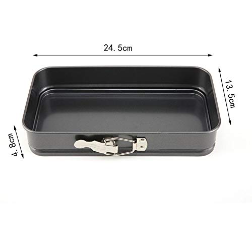 3pcs Set of Square Round Heart-shaped Mini Cake Molds Teflon Non-stick Layer Baking Mould Carbon Steel Baking Pan, Red