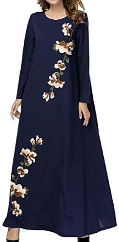 BU2H Women Abaya Saudi Ramadan Floral Islamic Jilbab Jalabiya Muslim Dress