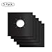 Shovan GRP-01 PTFE Non-stick Gas Range Protectors, Black Stovetop Burner Liner Cover- Reusable, Dishwasher Safe, Easy to Clean,Double Thickness 0.2mm, 5-Pack