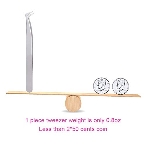 Volume Tweezers, for 3d 6d Volume&Made Rapid Bloom Lashes Fans Eyelash Extensions Tweezers Volume Curved Point Stainless Steel Precision Anti Static Professional Lash Extension Tweezers Leather Pack - Thumbnail 5