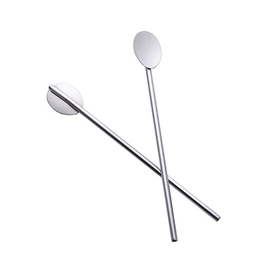 Nrpfell Spoon Straws Stainless Steel by Pack of 4 | Drinking Straws & Stirrers Perfect for Smoothies, Milkshakes, Slush, Tea and Coffee - Thumbnail 2