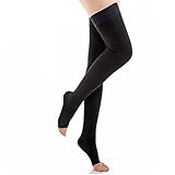 CTK Compression Stockings-Thigh High Microfiber Open Toe Medical Tight Socks 20-30mmHg