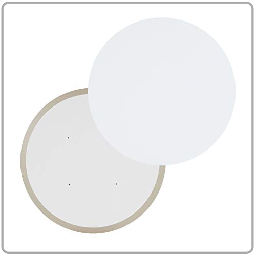 Sunon D27.5'' x H23.6'' Round White Cafe Table with White Pedestal Base Small Round Table for Pub/Conference/Living Room (Moon White)