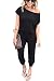 Timemory Women Sexy Off Shoulder Elastic Waist Beam Foot Jumpsuit Black L primary