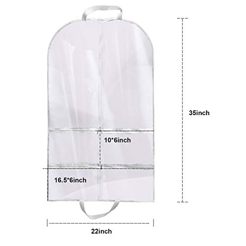 Maitys Clear PVC Hanging Costume Garment Bag Costume Bags Suit
