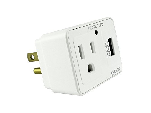 Microsft Lumia 430 Cellet 1 Outlet + 1.0A USB Port Surge Protector Travel Charger