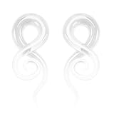 BodyJ4You Glass Spiral Tapers, 2 Pieces Clear Glass Plugs 2G-16mm (2 Pieces)