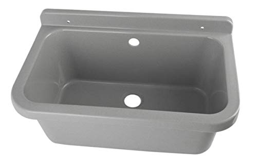 Waschbecken Ausgussbecken mit Seifenspender 55 cm x 34 cm x 21 cm Spülbecken Waschtrog mit Überlauf Waschbecken für… – Bild 3