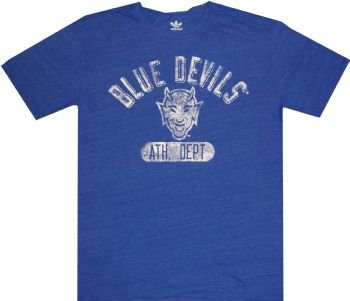 Duke Blue Devils Tri Blend Adidas Faded Logo Vintage T Shirt