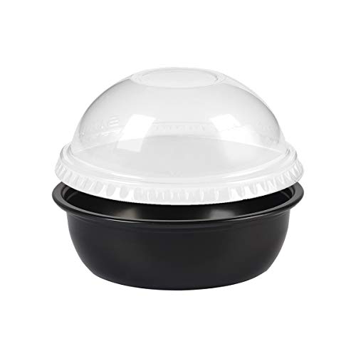 EDI Black Wide Disposable Plastic Portion Cups/Souffle Cups with Lids