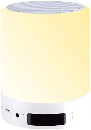 SAVONGA LL001 multi LED Night Light and Bluetooth speaker | 360 ° dimmable by touch sensor | integrate Bluetooth speakers with premium sound quality, Clock / Alarm, Radio | support SD card, sleep mode, hand free phone calls | for baby rooms, bedrooms, living rooms and so on. | Can be used as night lights, party lights, camping lights, and others