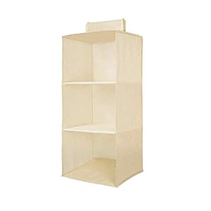 PrettyKrafts Hanging 3 Shelves Wardrobe Organiser – Beige