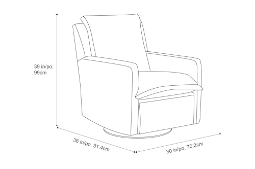 Valencia Milo Sheepskin Recliner, Power Recliner with USB Charging Port, Soft Sherpa Fabric Swivel Chair with Wooden Base, Armchair for Living Room (Beige)