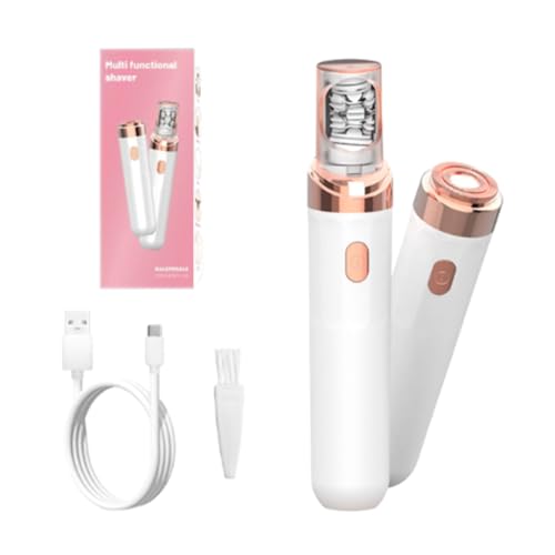 Pluxy Epil Pro 3.0 Women Face Epilator, Painless Facial Hair Remover for Eyebrows Lip Chin, Waterproof for Arms & Underarms (White)