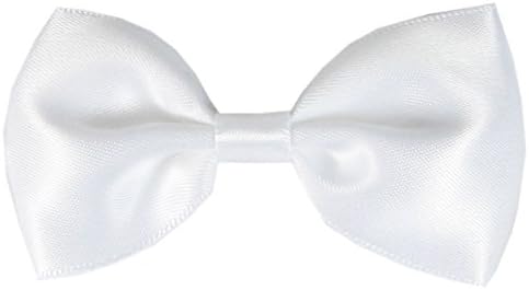 HipGirl 10pc 2.75"-3" DIY Satin Bow Tie Appliques Embellishments for Wedding, Craft and More (10pc 2.75" Satin Bow Tie Bows, White)