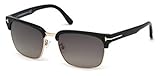 Tom Ford Men's River Clubmaster Sunglasses in Shiny Black Polarised FT0367 01D 57