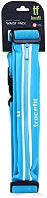 TraceFit Blue running waist pack, comfortable running belt with expandable waterproof pouch for men and women Blue