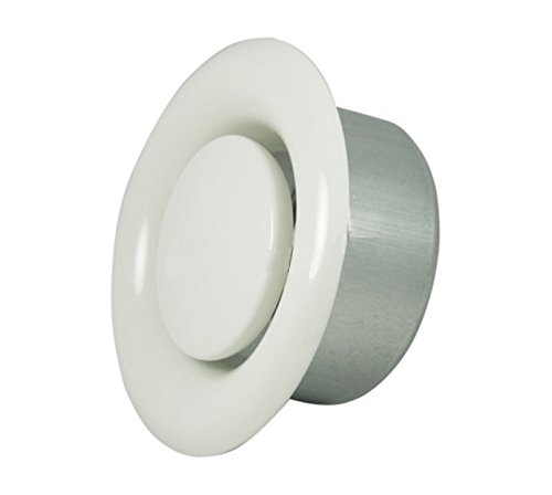 Invero® Universal Metal Round Ceiling Air Supply Valve Vent Cap (150mm Diameter) - White Powder Coated