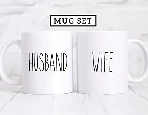 husband and wife mug set
