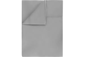 CHEDIN Luxury Microfiber Breathable Flat Sheet, Wrinkle Resistant Double Brushed Bed Top Sheet Machine Washable (Gray, Twin)