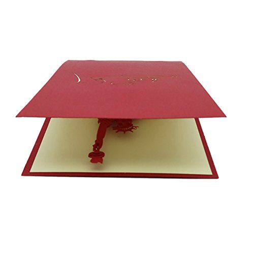 Smartcoco 3D Handmade Greeting Card Postcard Birthday Blessing Christmas Card Red Cover Statue of Liberty - Thumbnail 4