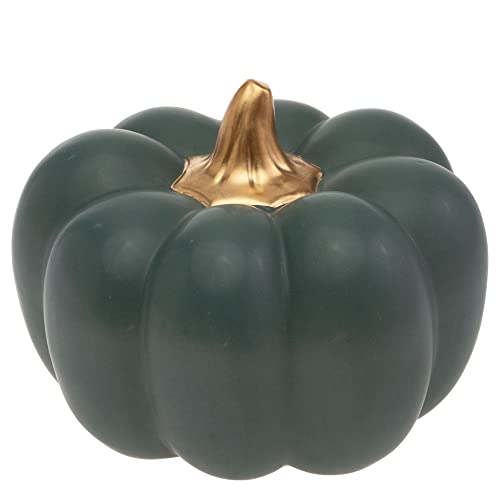 Boston International Pumpkin Décor Autumn & Fall Decorations, 4" Tall, Teal Mat…