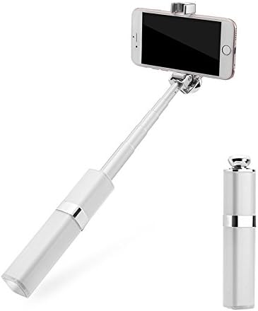 Selfie Stick Lipstick Design Bluetooth Wireless Cell Phone Holder for iPhone 7 Plus/ 7 iPhone 6S/6/5/4 Huawei Samsung LG &amp; Other Android 4.2.2 above (White with bluetooth)