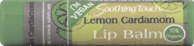 Soothing Touch Lemon Cardamom Vegan Lip Balm, 0.25 Ounce -- 12 per case.