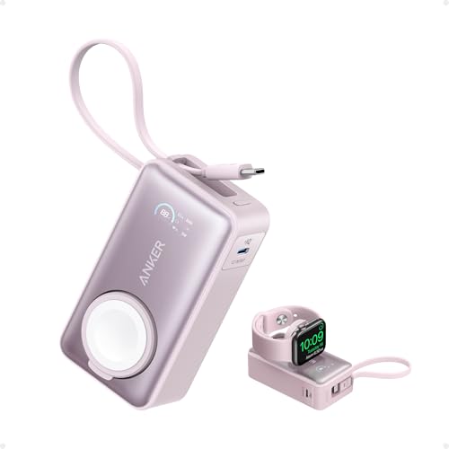 Anker MagGo Powerbank für Apple Watch, 10000mAh 35W Max, mit USB-C Kabel