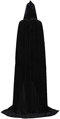 KENANCY Unisex Hooded Cloak Long Velvet Cape Halloween Christmas Cosplay Costumes
