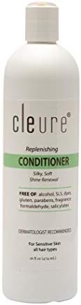 Cleure Hypoallergenic Replenishment Conditioner for Sensitive Skin | Fragrance - Formaldehyde - Paraben - Salicylate - Gluten - Sulfate Free | Vegan Formulation | 16 Fl Oz