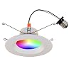 Bazz CON6RGBTNWWF Slim Smart Home Wi-Fi RGB LED Recessed Lighting Conversion Kit, Dimmable, Tunable, Indoor/Outdoor…