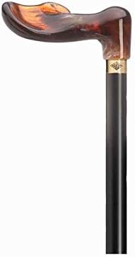 Unisex Palm Grip Cane Black Shaft, Amber Acrylic Handle -Affordable Gift! Item #DHAR-9786900