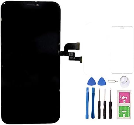Da Ze Xin for iPhone XS LCD Screen Replacement Screen Touch, LCD Display Digitizer Assembly Touch Screen and Frame, with Repair Tool Kit with Tempered Glass (Black)