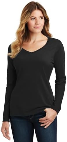 Women's 100% Silk T-Shirt Long Sleeve Tops Black S at Amazon