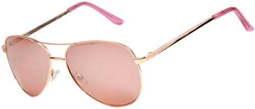 Aviator Women Men Fashion Designer Sunglasses Metal Frame Colored Lens OWL (Gold_Rose, PC Lens)