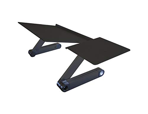 WorkEZ Keyboard and Mouse Tray ergonomic adjustable height angle negative tilt sit to stand up on-desk table-top desktop standing computer stand riser lift raise keyboards to standing height,black