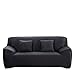WINOMO Sofa Slipcover Black Couch Covers Furniture Protector with Pillow Cases Elastic