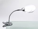 Clip-on Tabletop LED Lighted 2x Magnifier Adjustable Gooseneck Magnifying Glass Lamp with 5x Bifocal Lens and 2 Ultra Bright Led Lights(Batteries included) by Magnimax