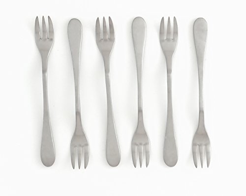 Knork 18/0 Stainless Steel Cocktail Fork (Set of 6), Matte Silver - //medicalbooks.filipinodoctors.org