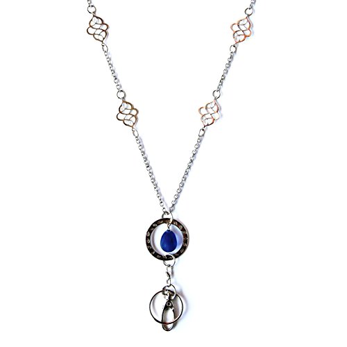 Crimmy - Fashion ID Necklace Lanyards for Women - Non Breakaway Stainless Steel Chain ID Badge - Light Weight ID Holder (Crystal) 34'' (5) - Thumbnail 7