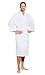 Turquaz Linen Lightweight Long Waffle Kimono Unisex Spa Robe (XXL, White)