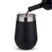 Wine Tumbler, ZUNIA 12oz Stainless Steel Double Wall Vaccum Insulation Stemless Wine Glass Cup Drink-Ware Glasses for Wine, Coffee, Champagne, Cocktails and Beer with Lid for Mrs Mom Aunts, Black